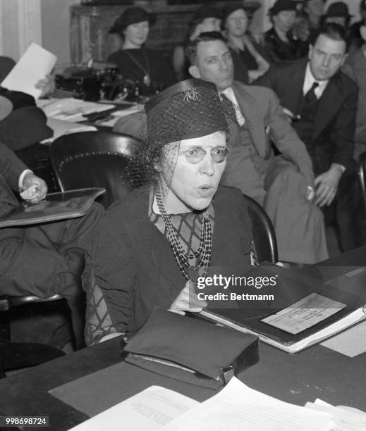 Judge Anna M. Kross, City Magistrate, Women's Court, New York City, who testified on behalf of the General Federation of Women's Clubs in Washington...