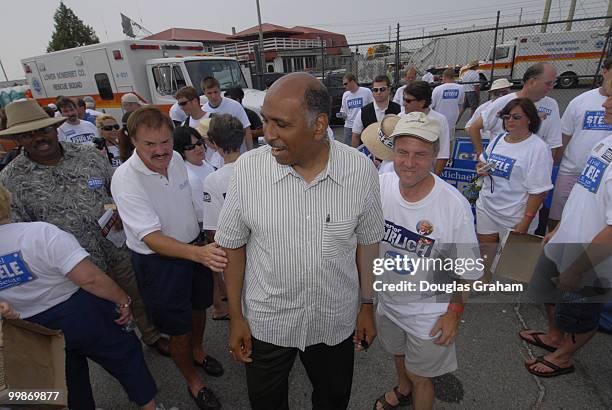 Michael Steele pressing the flesh during the 30th annual J. Millard Tawes Crab and Clam Bake in Crisfield Maryland.