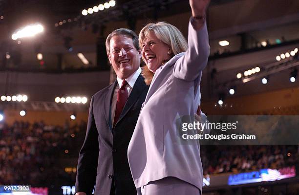 Former Vice President Al Gore and his wife Tipper after his speech during the 2004 Democratic National Convention in Boston Massachusetts.