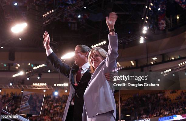 Former Vice President Al Gore and his wife Tipper after his speech during the 2004 Democratic National Convention in Boston Massachusetts.