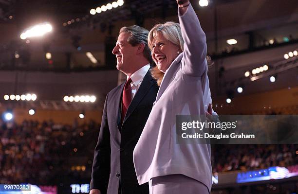 Former Vice President Al Gore and his wife Tipper after his speech during the 2004 Democratic National Convention in Boston Massachusetts.