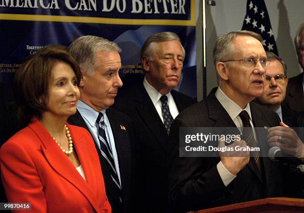 Democratic Leadership Nancy Pelosi, Howard Dean DNC Chairman, Steny Hoyer and Harry Reid during their "Democrats Organized Press Conference"....