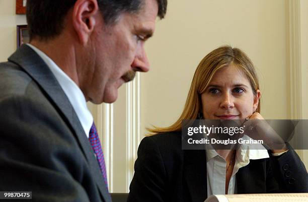 Congressmen Denny Rehberg, R-MO., talks with actress Kelly Martin about projects related to the American Auto-immune Related Disease...