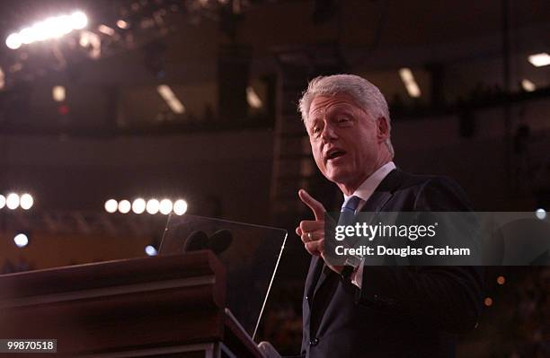 Former President Bill Clinton during the 2004 Democratic National Convention in Boston Massachusetts.