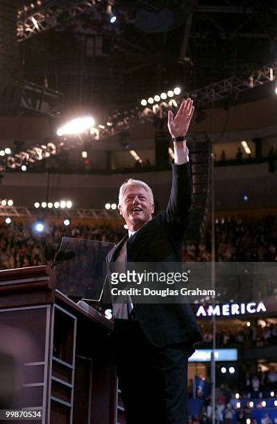 Former President Bill Clinton during the 2004 Democratic National Convention in Boston Massachusetts.