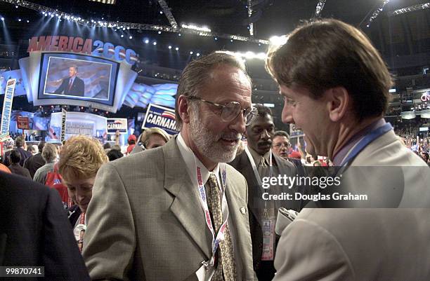 David E. Bonior, D-Mich., on the floor at the democratic national convention in Los Angeles, Ca.