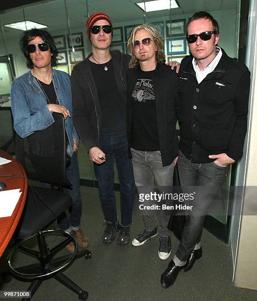 *Exclusive* Musicians Dean DeLeo, Robert DeLeo, Eric Kretz and Scott Weiland of the Stone Temple Pilots visit SIRIUS XM Studio on May 18, 2010 in New...