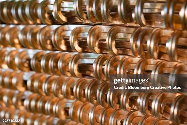 copper components for generator units - metal no ferroso fotografías e imágenes de stock