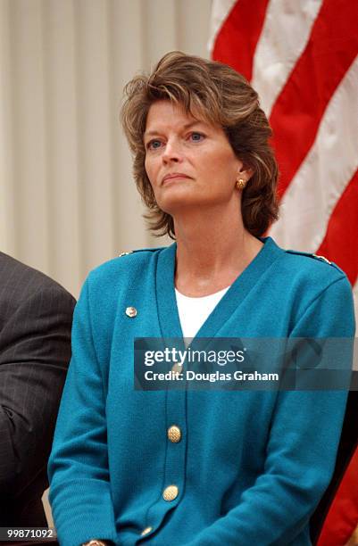 Lisa Murkowski, R-Alaska during a signing ceremony to renew the Federal Agreement and Right-of-Way for the Trans-Alaska Pipeline System at the...