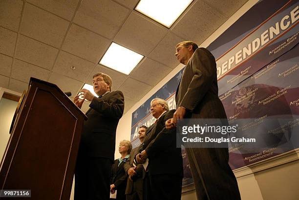 Roy Blunt, R-MO., Deborah Pryce, R-Ohio, chairman, House Republican Conference, Richard Pombo, R-CA., Speaker of the House Dennis Hastert, R-IL,. And...