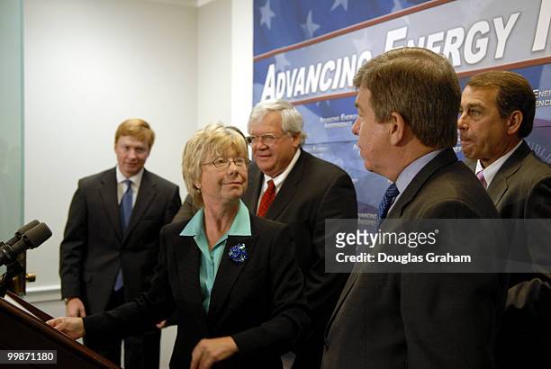 Adam Putnam, R-Fl., Deborah Pryce, R-Ohio, chairman, House Republican Conference, Speaker of the House Dennis Hastert, R-IL,. Roy Blunt, R-MO., and...