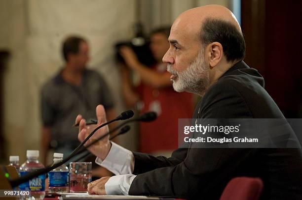 Federal Reserve Board Chairman Ben Bernanke testifies before the Senate Banking, Housing and Urban Affairs Committee, full committee hearing on the...