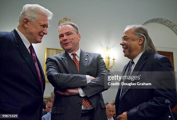 James Moran, D-Va., Gov. Timothy Kaine, D-Va. And Stephen Adkins, chief of the Chickahominy Tribe, representing the Virginia Indian Tribal Alliance...