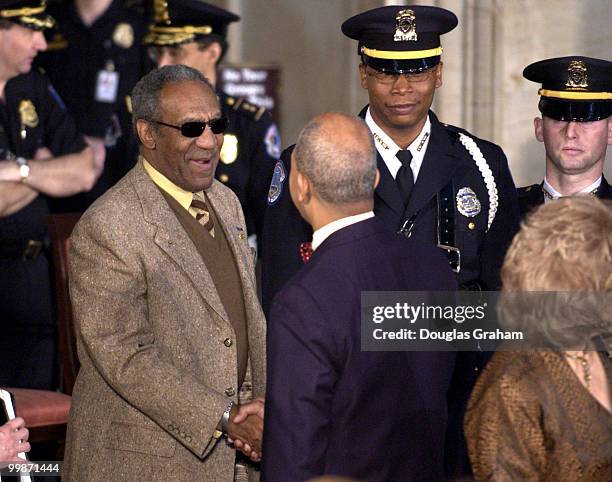 Bill Cosby and D.C. Mayor Anthony Williams talks before the start of the Dorothy Height Gold Medal Ceremony in the U.S. Capitol Rotunda.