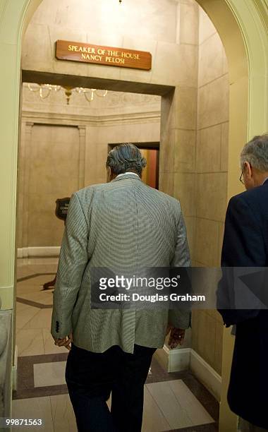 Charles Rangel, D-NY., heads to Speaker of the House Nancy Pelosi's office before the vote on the financial bailout plan at in the U.S. Capitol,...