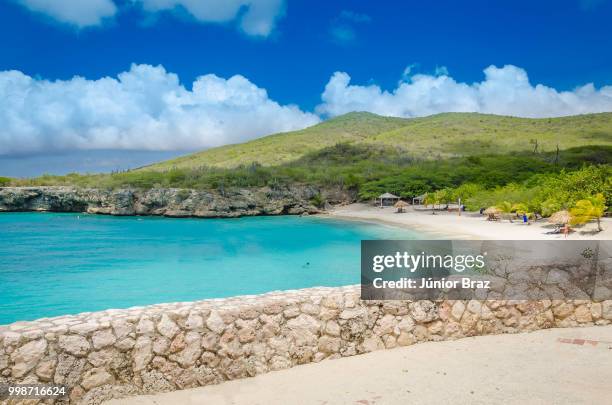 grand knip beach in curacao at the dutch antilles - knip beach stock pictures, royalty-free photos & images