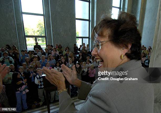 Nita M. Lowey welcomes guest to a mini pep rally for the 2005 Kids Congress on Capitol Hill. More than 70 children and their families from 30 states...