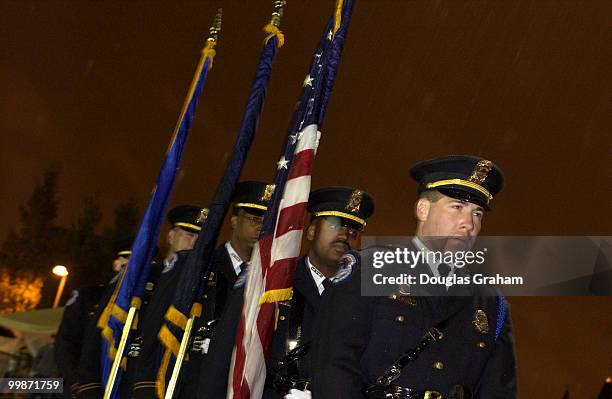 Ofc. Mark Gazelle, Ofc. Fletcher Thomas. Sgt. Kendrick Young, Ofc. Jerry Buhaj and Ofc. Andre Guillerm of the United States Capitol Police Ceremonial...