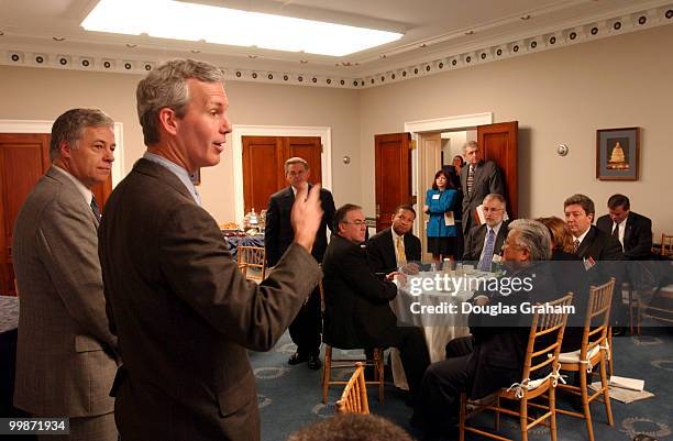 Jim Davis, D-FL., gives a pep talk to incoming freshmen during a breakfast hosted by Rep. Menendez the vice Chairman of the Democratic Caucus for...