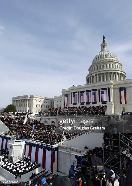 President George W. Bush was sworn into a second term at the 55th Presidential Inauguration.