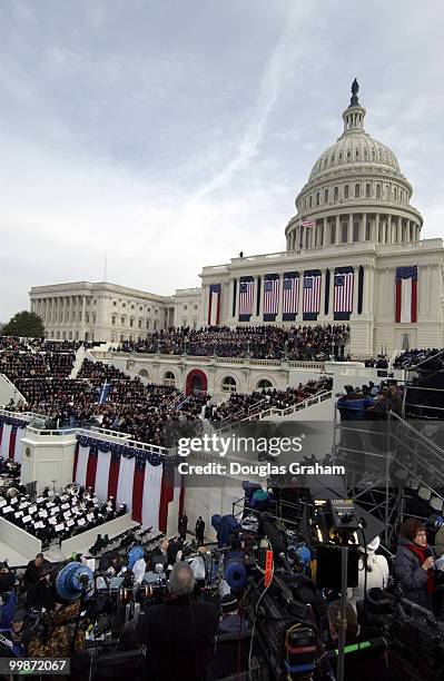 President George W. Bush was sworn into a second term at the 55th Presidential Inauguration.