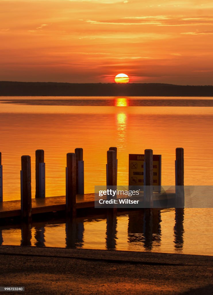 DNR West Higgins Lake Boat Launch Sunrise