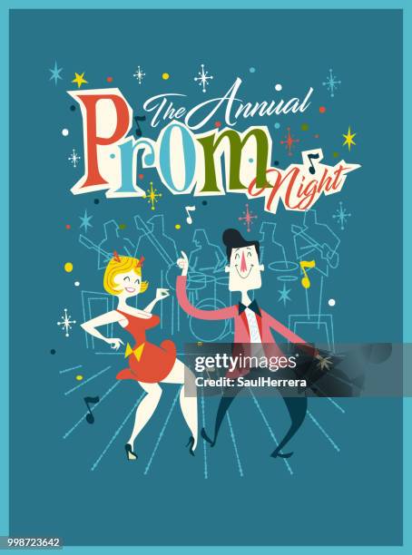 ilustraciones, imágenes clip art, dibujos animados e iconos de stock de víspera de fiesta - publicidad años 50