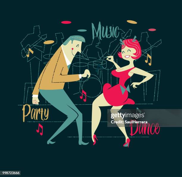 dancing - high school orchestra stock illustrations