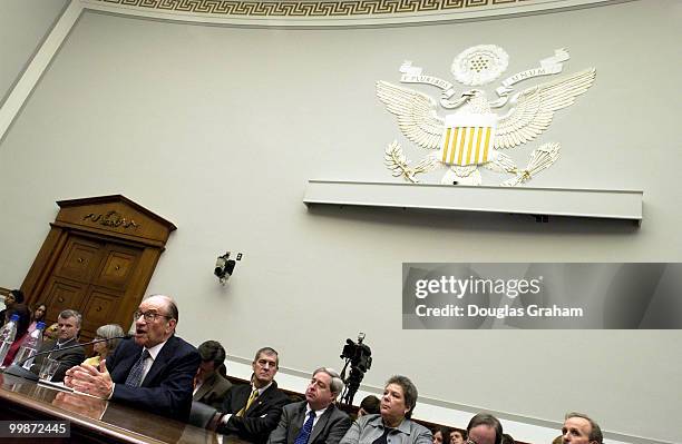 Federal Reserve Chairman Alan Greenspan testifies during the hearing on the monetary policy report full committee hearing on the Federal Reserve's...