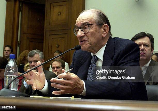 Federal Reserve Chairman Alan Greenspan testifies during the hearing on the monetary policy report full committee hearing on the Federal Reserve's...