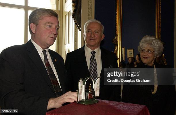 Robert Ney, Ambassador Mel Sembler and Betty Sembler during the official presentation of the gift of the seal given to President George Washington on...