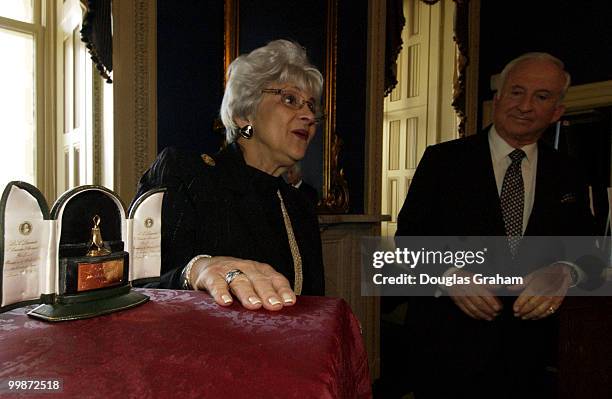 Ambassador Mel Sembler and his wife Betty Sembler during the official presentation of the gift of the seal given to President George Washington on...