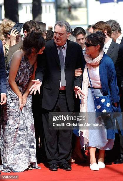 Lola Frears, Stephen Frears and wife Anne Rothenstein attend the 'Tamara Drewe' Premiere held at the Palais des Festivals during the 63rd Annual...