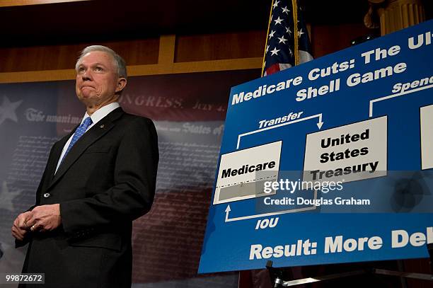 Jeff Sessions, R-Ala., during a news conference on the budgetary impact of health care reform legislation in the Senate TV studio, December 23, 2009.