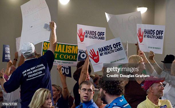 Large crowds where on hand for the Rick Boucher, D-VA., town hall meeting on health care at the Southwest Virginia Higher Education Center in...