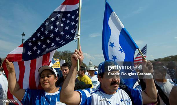 Crowds where estimated at or vary near 100,000 people on the National Mall to march for immigration reform at the same time the House health care...