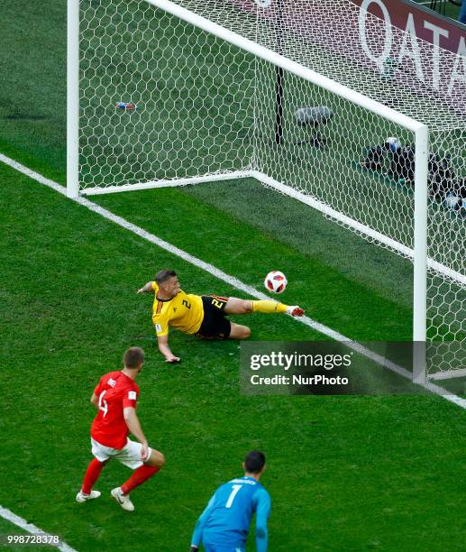 England v Belgium - Play off for third place final FIFA World Cup Russia 2018 The decisive defensive tackle by Toby Alderweireld on Eric Dier shot at...