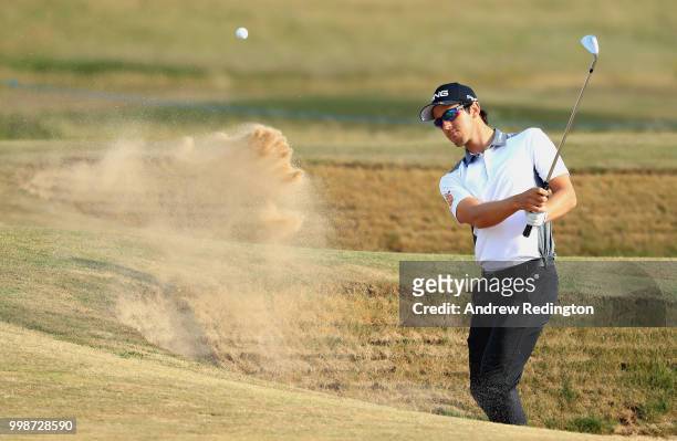 Scott Fernandez of Spain takes his second shot on hole sixteen during day three of the Aberdeen Standard Investments Scottish Open at Gullane Golf...