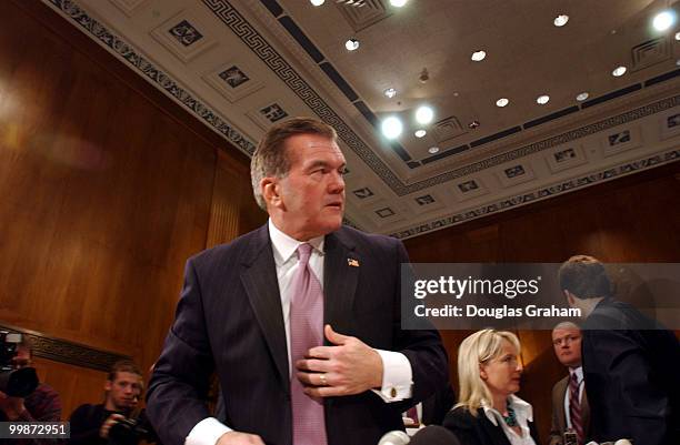 Tom Ridge during the full committee hearing in the Senate Governmental Affairs Committee on his nomination to be secretary of the Homeland Security...