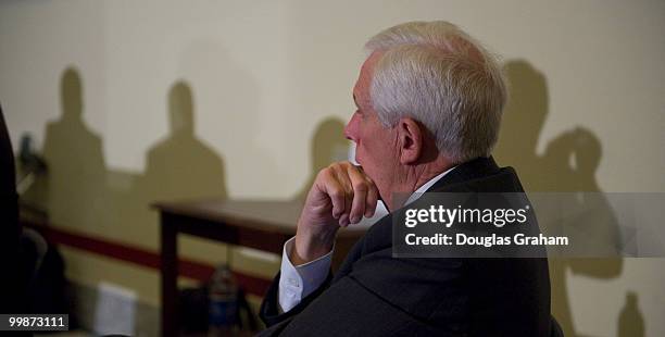 Frank Wolf, R-Va., listens to testimony during the Tom Lantos Human Rights Commission and the Congressional Task Force on International Religious...