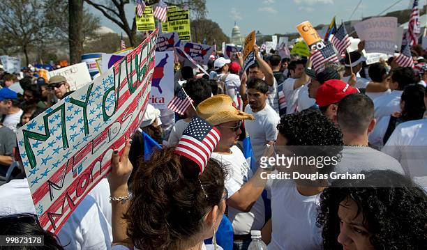 Crowds where estimated at or vary near 100,000 people on the National Mall to march for immigration reform at the same time the House health care...