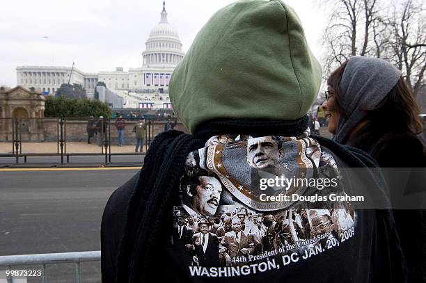 Bernadine Davis checks out the West Front of the U.S. Capitol the day before the 56th Inauguration in Washington, D.C. January 19, 2009.