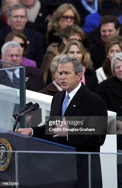 President George W. Bush was sworn into a second term at the 55th Presidential Inauguration.