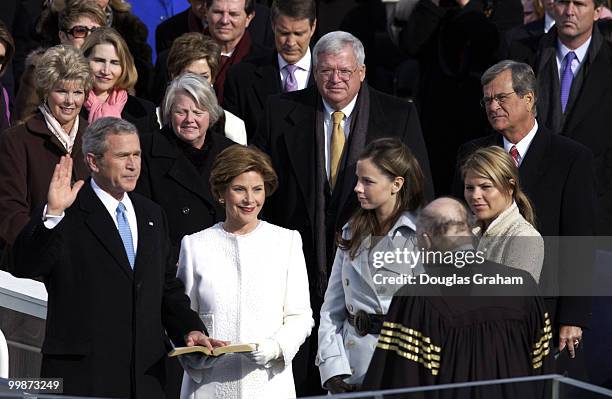 President George W. Bush was sworn into a second term at the 55th Presidential Inauguration.