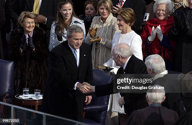 President George W. Bush and Vice President Dick Cheney were sworn into a second term at the 55th Presidential Inauguration.