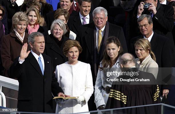 President George W. Bush was sworn into a second term at the 55th Presidential Inauguration.