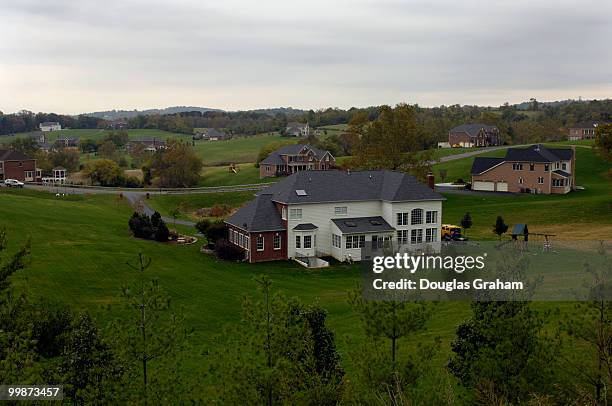 This view looking west is the housing development known as Shenstone Farm. It is due West of Leesburg Virginia in Loudoun County. Shenstone Farm, the...