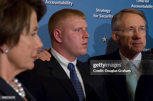 Senate Majority Leader Harry Reid, D-Nev., John Bruhns an Iraq War veteran and Senate Majority Leader Harry Reid, D-Nev., during a news conference...