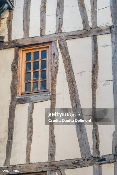 architectural detail, rouen, normandy, france - timber framed stock pictures, royalty-free photos & images