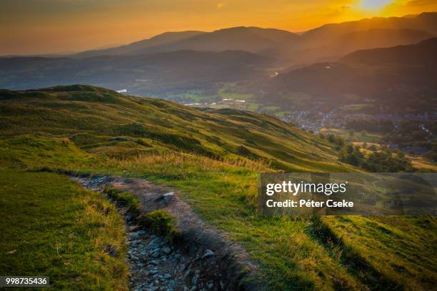 ambleside sunset - ambleside stock pictures, royalty-free photos & images